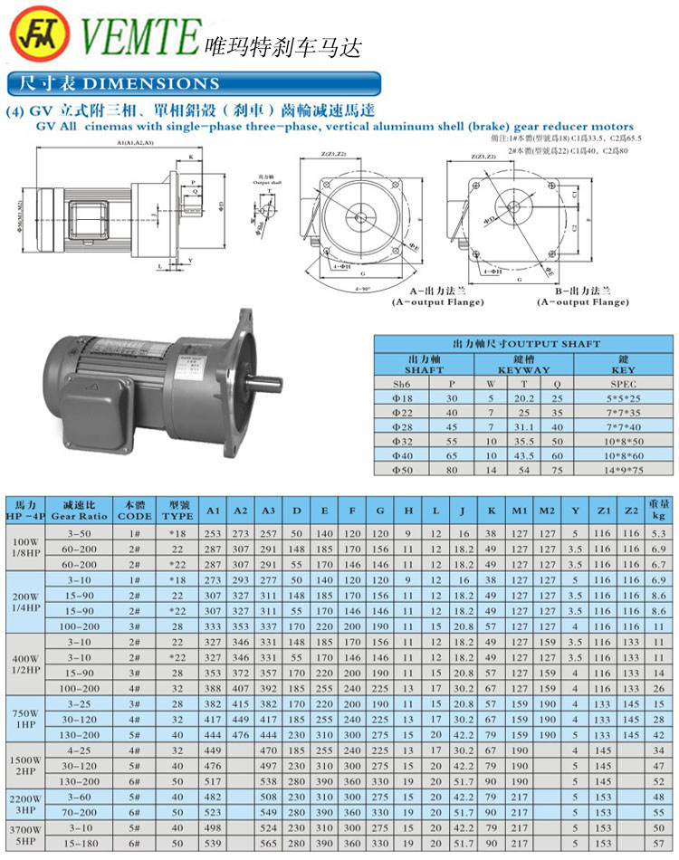 GV立式三項(xiàng)，單項(xiàng)齒輪減速馬達(dá)