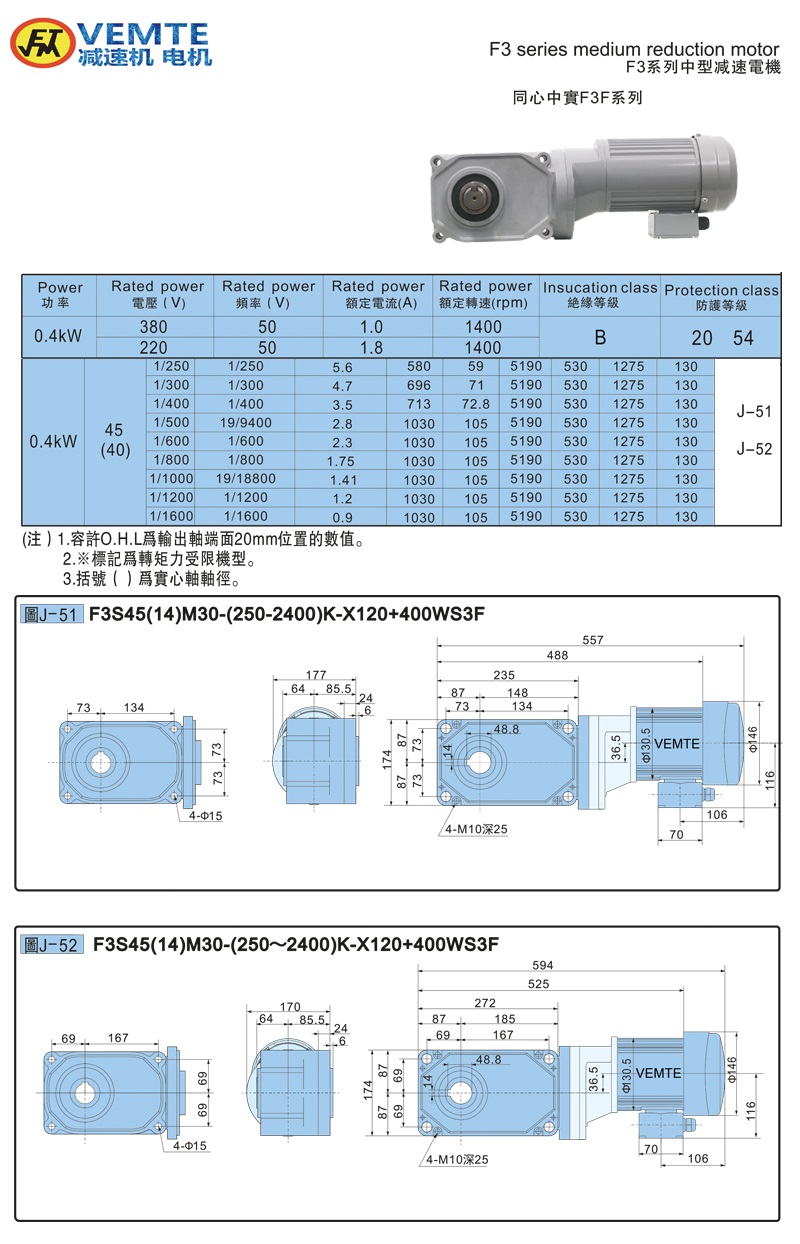 標(biāo)準(zhǔn)型大速比帶電機(jī)0.4KW-實(shí)心軸