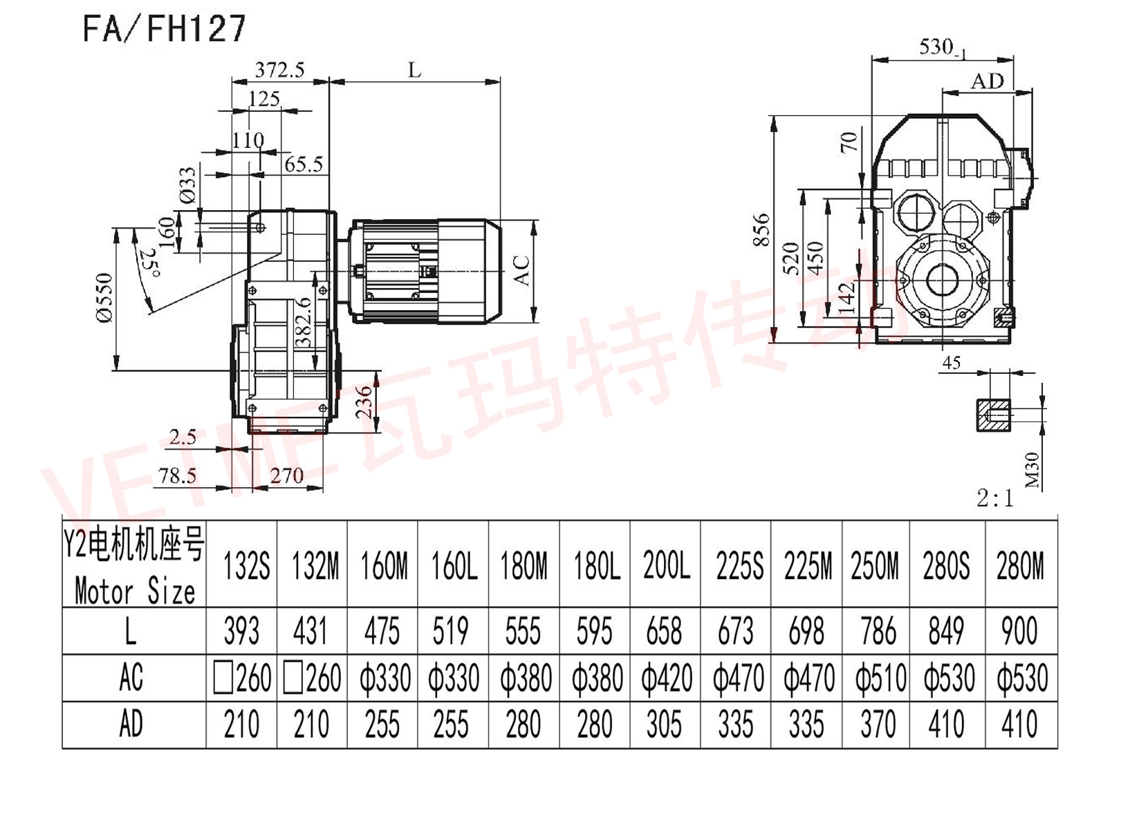 FA FH127減速機圖紙